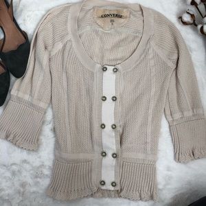 ✨Y2K Converse X John Varvatos Collab Oatmeal Ivory Grannycore Knit Cardigan Rare